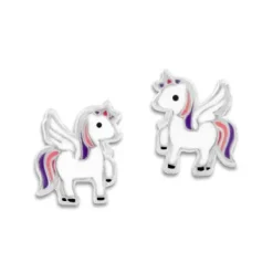 Ohrstecker|Silber Ohrstecker|Elfen Schmuck Alicorn Ohrstecker geflügeltes Einhorn 925 Silber