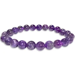 Damenarmbänder|Kugelarmbänder|Elfen Schmuck Amethyst Armband Kugeln lila 8 mm 18 cm