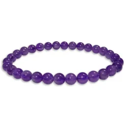 Damenarmbänder|Kugelarmbänder|Elfen Schmuck Amethyst Kugel Armband lila hell 6 mm 19 cm