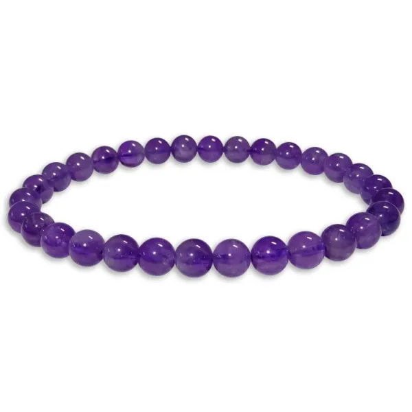 Damenarmbänder|Kugelarmbänder|Elfen Schmuck Amethyst Kugel Armband lila hell 6 mm 19 cm