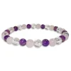 Damenarmbänder|Kugelarmbänder|Elfen Schmuck Amethyst Rosenquarz Bergkristall Kugel Armband 6-7 mm 19 cm