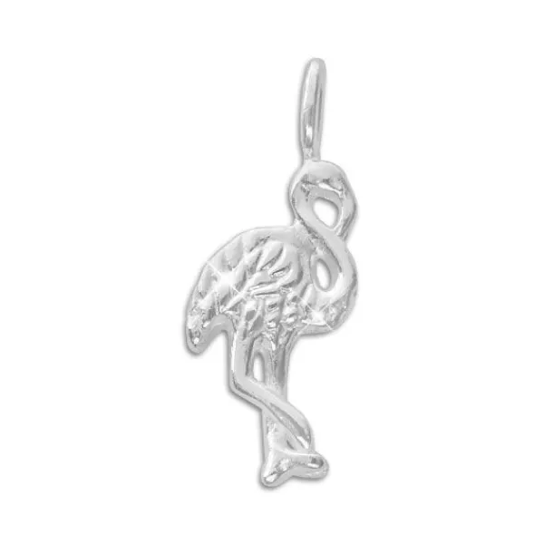Anhänger Für Kinder|Anhänger Für Damen|Elfen Schmuck Anhänger Flamingo glänzend 925 Silber
