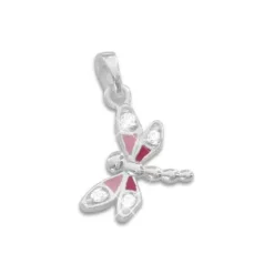 Anhänger Für Kinder|Silber Anhänger|Elfen Schmuck Anhänger Kinderschmuck Libelle mit Strass 925 Silber