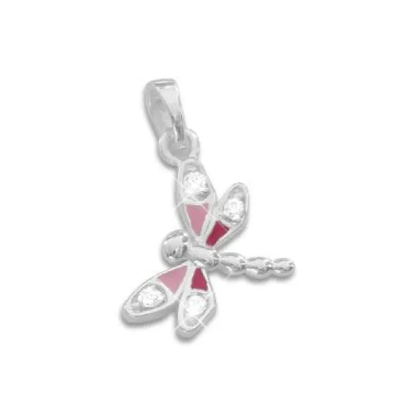 Anhänger Für Kinder|Silber Anhänger|Elfen Schmuck Anhänger Kinderschmuck Libelle mit Strass 925 Silber