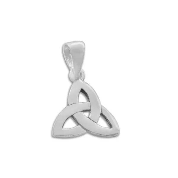 Anhänger Für Damen|Silber Anhänger|Elfen Schmuck Anhänger kleiner Triquetra Knoten glänzend 925 Silber
