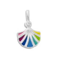 Anhänger Für Kinder|Silber Anhänger|Elfen Schmuck Anhänger mit bunter Muschel 925 Silber