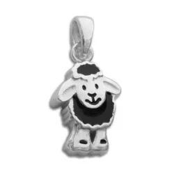 Anhänger Für Kinder|Silber Anhänger|Elfen Schmuck Anhänger schwarzes Schäfchen 925 Silber
