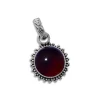 Anhänger Für Damen|Edelstein Anhänger In Silber|Elfen Schmuck Anhänger Sonne mit Granat filigran geschwärzt 925 Silber