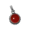 Anhänger Für Damen|Edelstein Anhänger In Silber|Elfen Schmuck Anhänger Sonne mit Karneol filigran geschwärzt 925 Silber