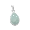 Anhänger Für Damen|Edelstein Anhänger In Silber|Elfen Schmuck Aquamarin Anhänger Tropfen blaugrün 925 Silber