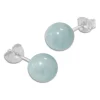 Ohrstecker|Edelstein Ohrringe|Elfen Schmuck Aquamarin Ohrstecker blaugrau grünblau 8 mm 925 Silber