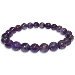 Damenarmbänder|Kugelarmbänder|Elfen Schmuck Armband Amethyst Kugeln dunkel lila 8 mm 19,5 cm