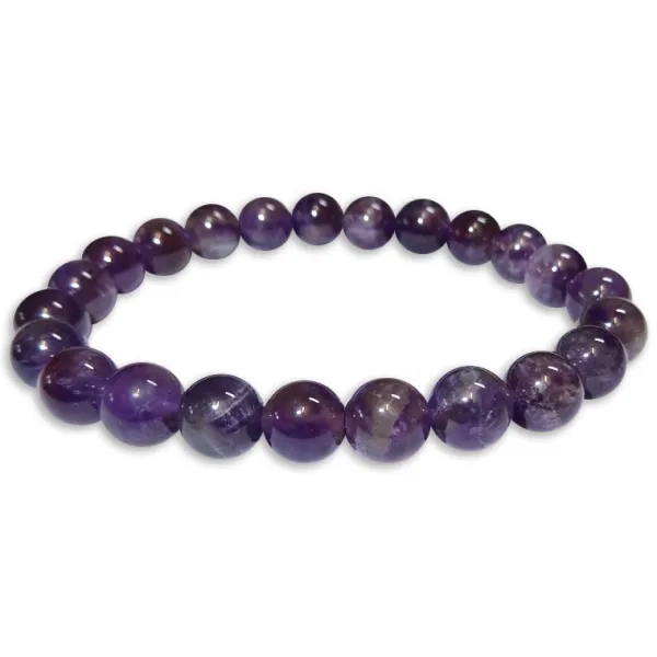 Damenarmbänder|Kugelarmbänder|Elfen Schmuck Armband Amethyst Kugeln dunkel lila 8 mm 19,5 cm