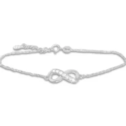 Damenarmbänder|Weitere Armbänder|Elfen Schmuck Armband Unendlichkeit mit 7 Zirkonia 925 Silber 19 cm