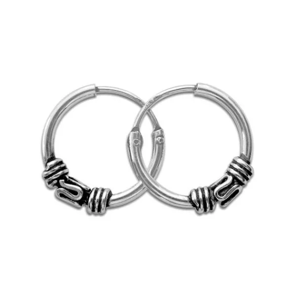 Creolen|Creolen|Elfen Schmuck Bali Creolen 925 Silber 12 x 2,5 mm