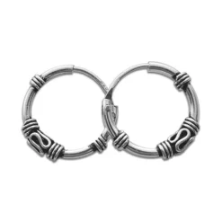 Creolen|Creolen|Elfen Schmuck Bali Kreolen 925 Silber 12 mm
