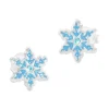Ohrstecker|Silber Ohrstecker|Elfen Schmuck Blaue Eiskristall Ohrstecker mit Glitzer und Strass 925 Silber