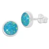 Ohrstecker|Silber Ohrstecker|Elfen Schmuck Blaue Opal Ohrstecker 8 mm rund 925 Silber