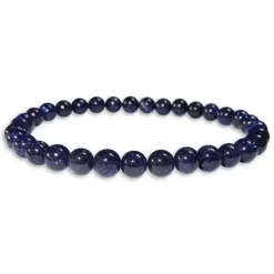 Damenarmbänder|Kugelarmbänder|Elfen Schmuck Blaufluss Kugel Armband 6 mm 19 cm