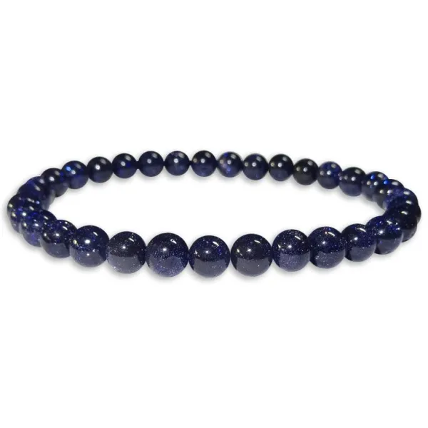 Damenarmbänder|Kugelarmbänder|Elfen Schmuck Blaufluss Kugel Armband 6 mm 19 cm