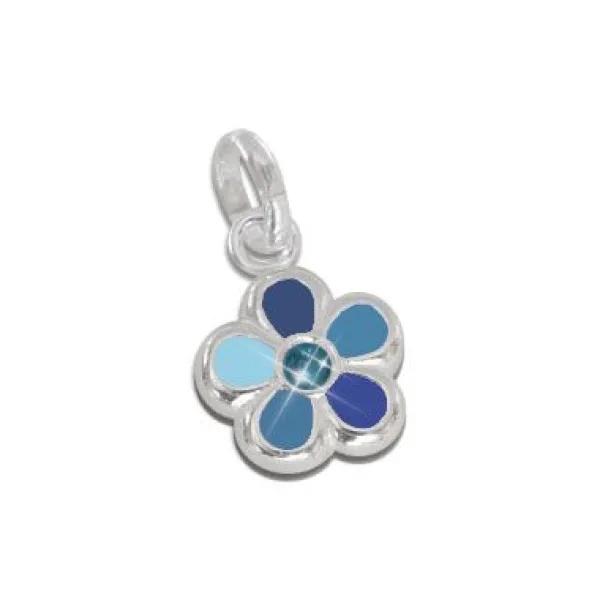 Anhänger Für Kinder|Silber Anhänger|Elfen Schmuck Blumen Anhänger blau 925 Silber