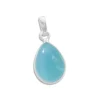 Anhänger Für Damen|Edelstein Anhänger In Silber|Elfen Schmuck Chalcedon Anhänger Tropfen 925 Silber