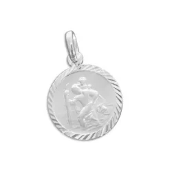 Anhänger Für Damen|Silber Anhänger|Elfen Schmuck Christophorus Silberanhänger 13 mm 925 Silber