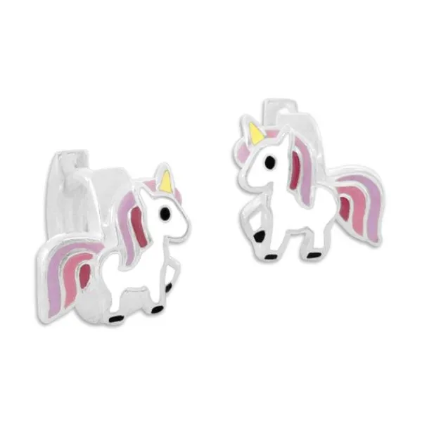 Klapp-creolen|Silber Klapp-Creolen|Elfen Schmuck Creolen Einhorn lila rosa rot 925 Silber