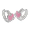Klapp-creolen|Silber Klapp-Creolen|Elfen Schmuck Creolen für Kinder mit rosa Herzen 925 Silber