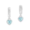 Klapp-creolen|Silber Klapp-Creolen|Elfen Schmuck Creolen mit Herz Anhänger aquamarin blaue Zirkonia 925 Silber