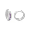 Klapp-creolen|Klapp-creolen|Elfen Schmuck Creolen mit lila Strass Steinen 925 Silber