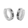 Klapp-creolen|Klapp-creolen|Elfen Schmuck Creolen mit schwarzen Symbolen 12 x 3 mm 925 Silber