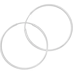 Creolen|Silber Creolen|Elfen Schmuck Creolen 925 Silber 60 x 1,2 mm