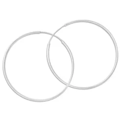 Creolen|Silber Creolen|Elfen Schmuck Creolen 925 Silber 40 x 1,2 mm