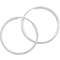 Creolen|Silber Creolen|Elfen Schmuck Creolen 50 x 2 mm 925 Silber