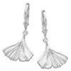 Ohrhänger|Silber Ohrhänger|Elfen Schmuck Damen Ohrringe Klapp-Brisur mit Ginkgo 925 Silber