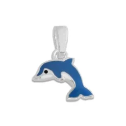 Anhänger Für Kinder|Silber Anhänger|Elfen Schmuck Delfin Anhänger blau 925 Silber