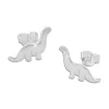 Ohrstecker|Silber Ohrstecker|Elfen Schmuck Dinosaurier Ohrstecker Langhals glänzend 925 Silber