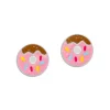 Ohrstecker|Silber Ohrstecker|Elfen Schmuck Donut Krapfen Ohrstecker mit Glitzer 925 Silber