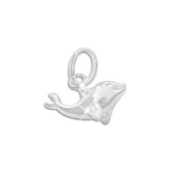 Anhänger Für Kinder|Silber Anhänger|Elfen Schmuck Dreidimensionaler Delphin Anhänger für Kinder 925 Silber