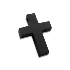 Anhänger Für Herren|Anhänger Für Damen|Elfen Schmuck Edelstahl Kreuz schwarz matt klein