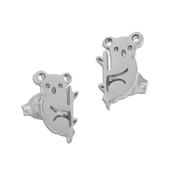 Ohrstecker|Ohrstecker|Elfen Schmuck Edelstahl Ohrringe Ohrstecker Koala silber