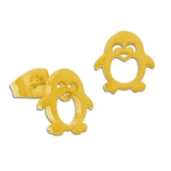 Ohrstecker|Ohrstecker|Elfen Schmuck Edelstahl Ohrringe Ohrstecker Pinguin goldfarben