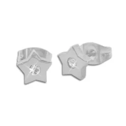 Ohrstecker|Ohrstecker|Elfen Schmuck Edelstahl Ohrringe Stern mit Strass Stein