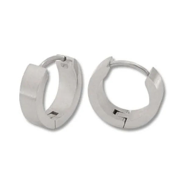 Klapp-creolen|Klapp-creolen|Elfen Schmuck Edelstahl Ohrschmuck Klapp Kreolen 13 x 4 mm mattiert