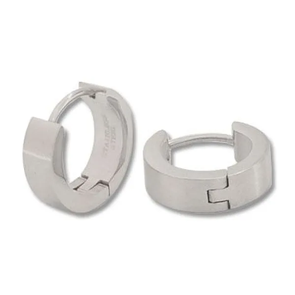 Klapp-creolen|Klapp-creolen|Elfen Schmuck Edelstahl Ohrschmuck Klapp Kreolen 13 x 4 mm mattiert