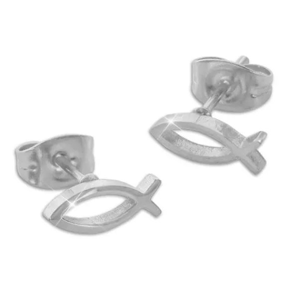 Ohrstecker|Ohrstecker|Elfen Schmuck Edelstahl Ohrstecker Fisch-Symbol