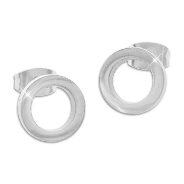 Ohrstecker|Ohrstecker|Elfen Schmuck Edelstahl Ohrstecker große Ringe 9,5 mm