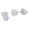 Ohrstecker|Ohrstecker|Elfen Schmuck Edelstahl Ohrstecker mit Zirkonia flieder lila rund 4 mm