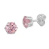 Ohrstecker|Ohrstecker|Elfen Schmuck Edelstahl Ohrstecker mit Zirkonia rosa rund 5 mm